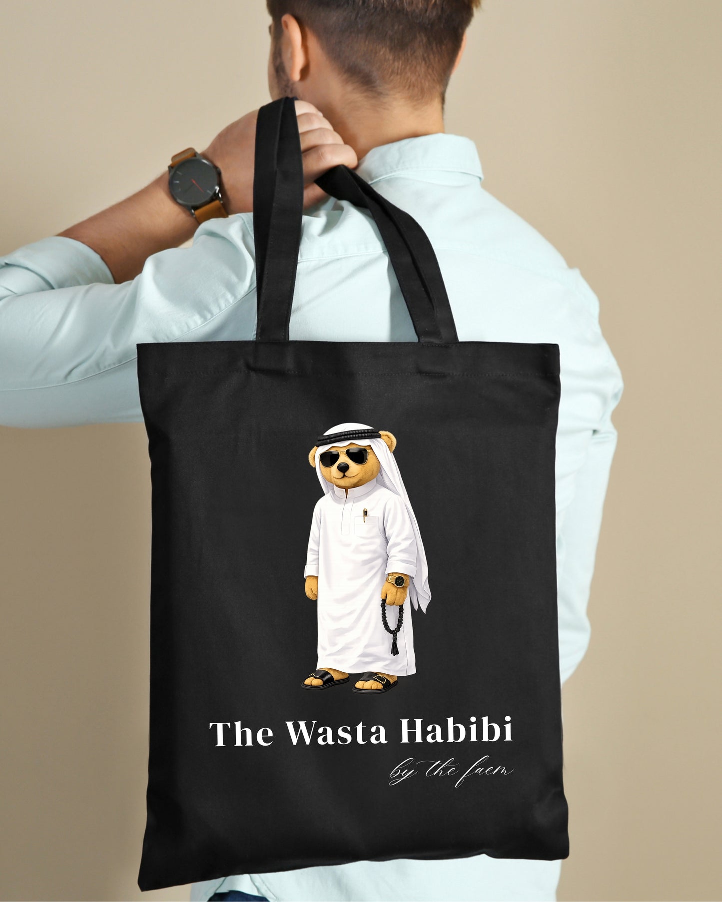 The Wasta Habibi - Tote Bag - Black