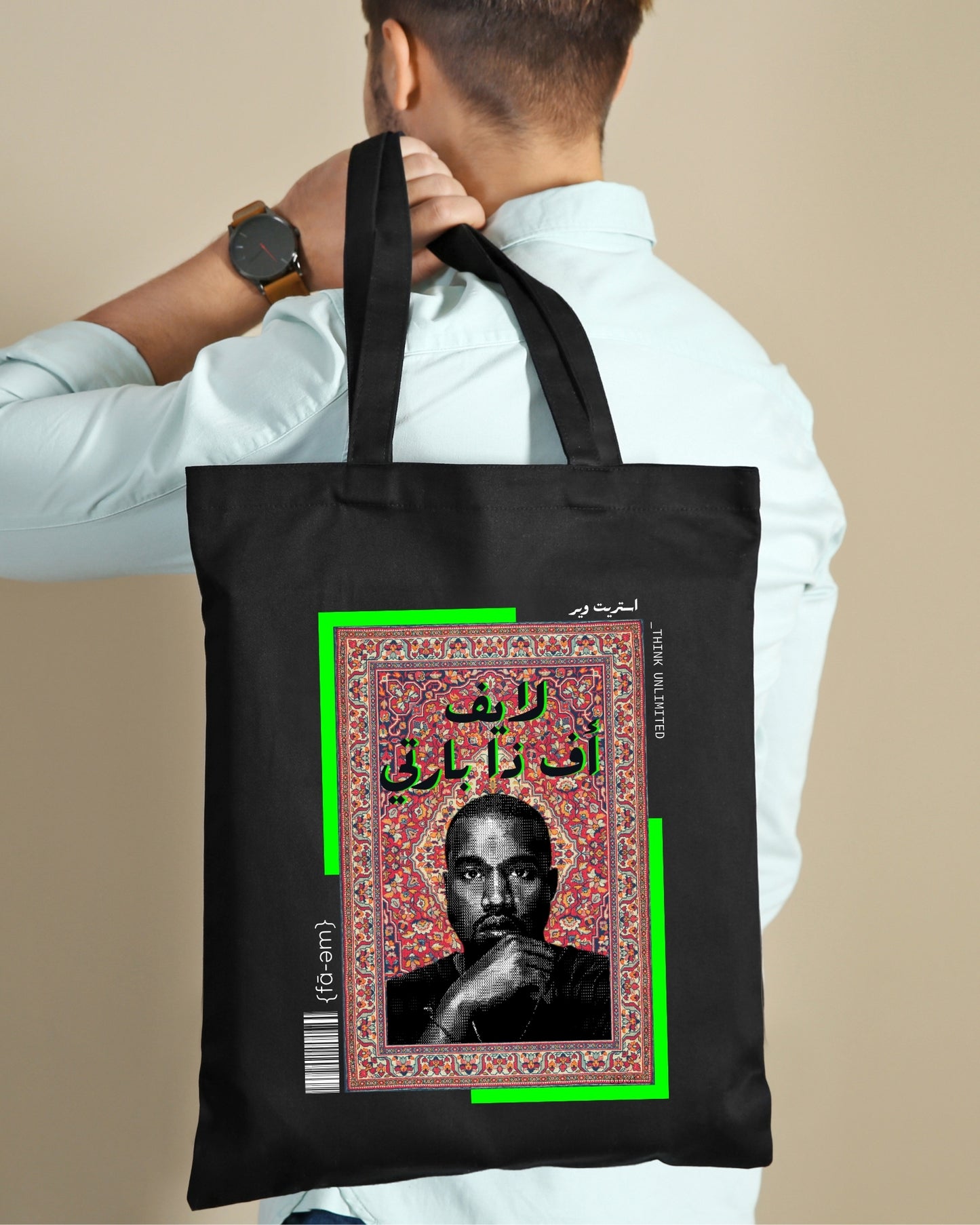 Kanye West Tote Bag- Black - Faem