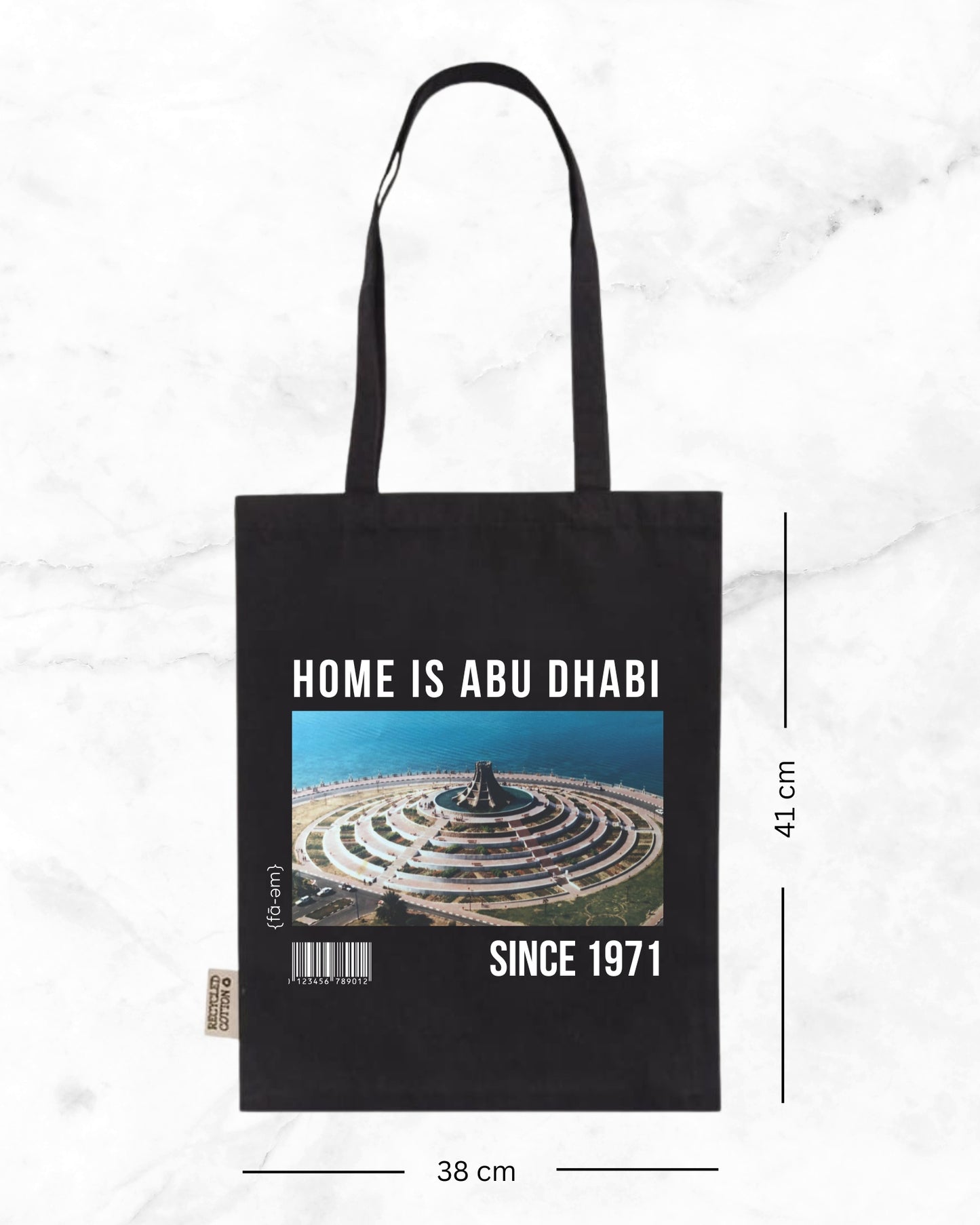 Home is Abu Dhabi Tote Bag- Black - Faem