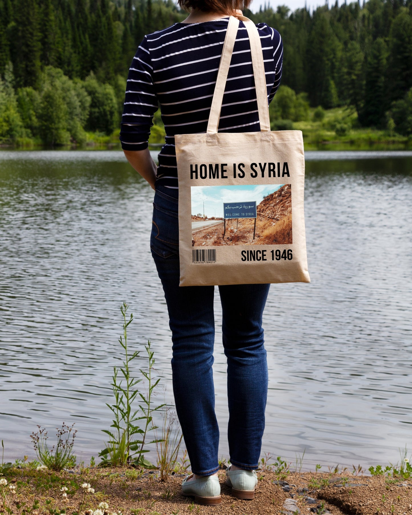 Home is Syria Tote Bag- White - Faem