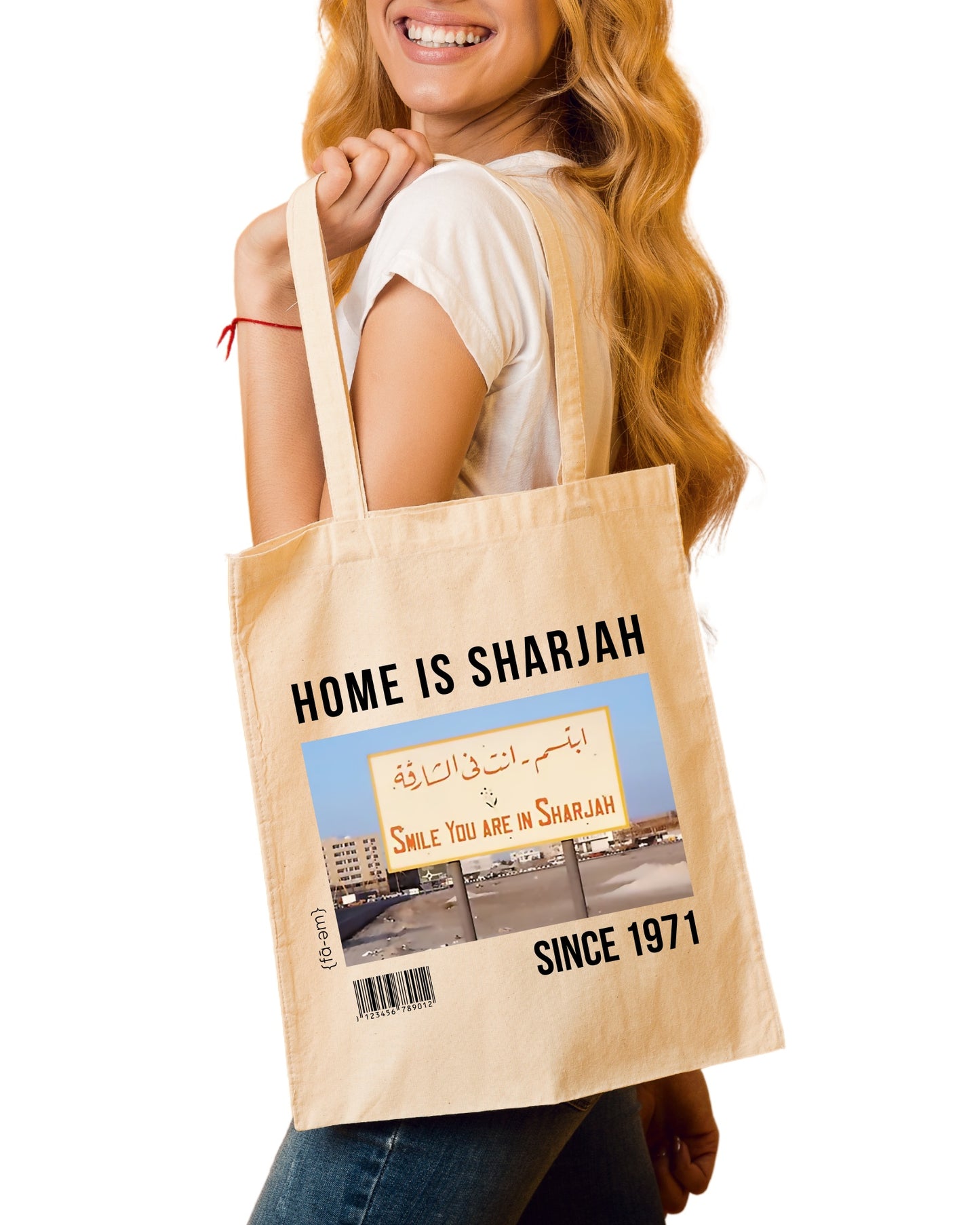 Home is Sharjah Tote Bag- White - Faem