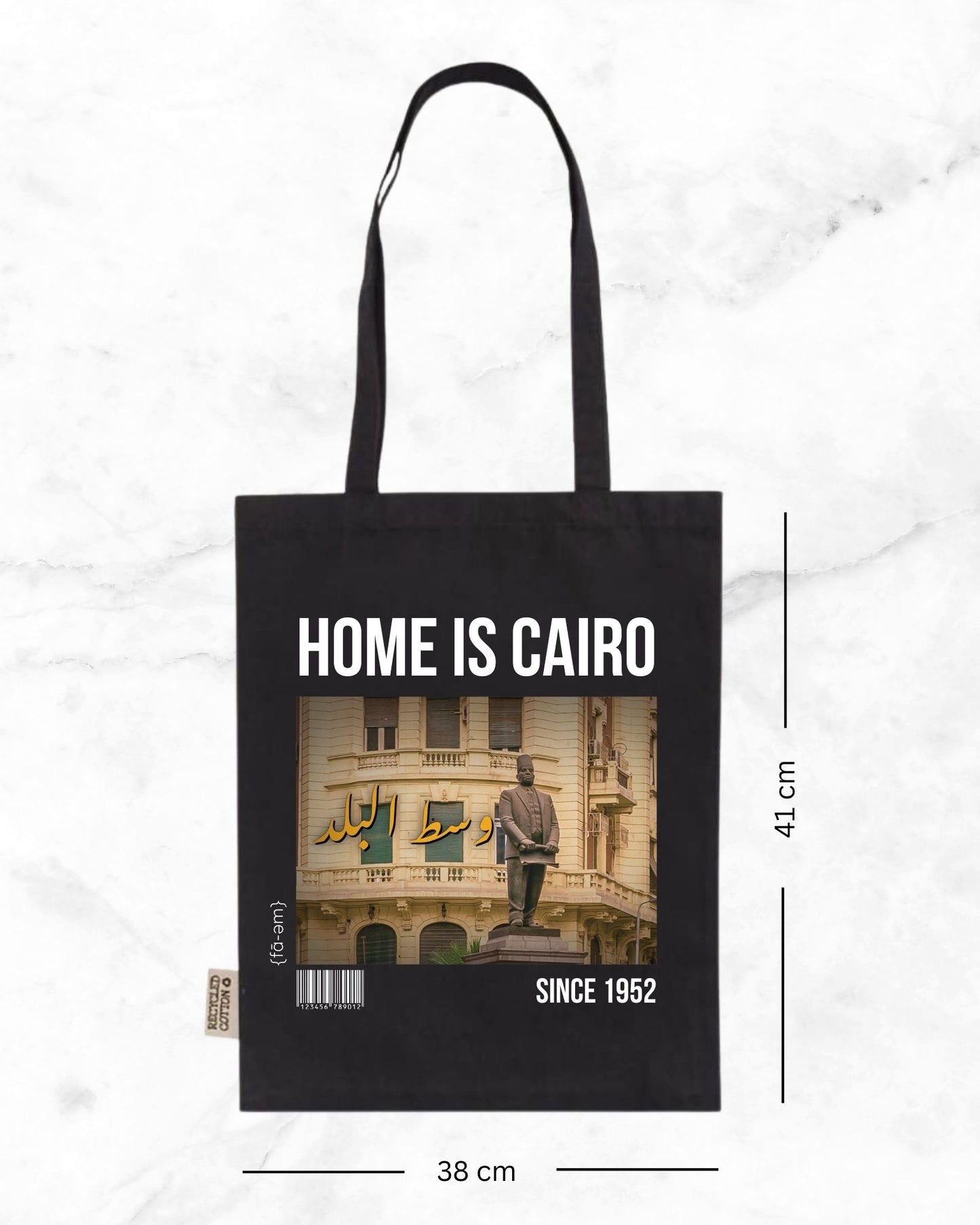 Home is Cairo Tote bag-Black - Faem