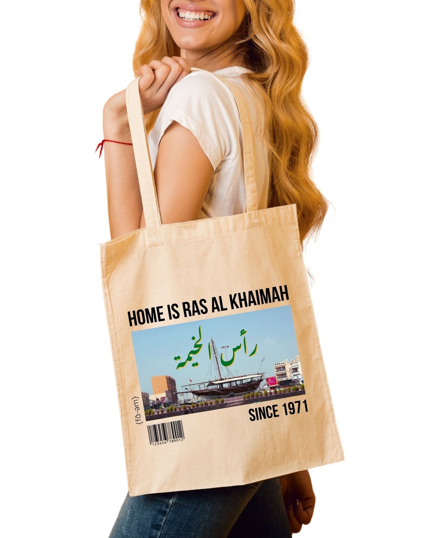 Home is RAK Tote Bag- White - Faem