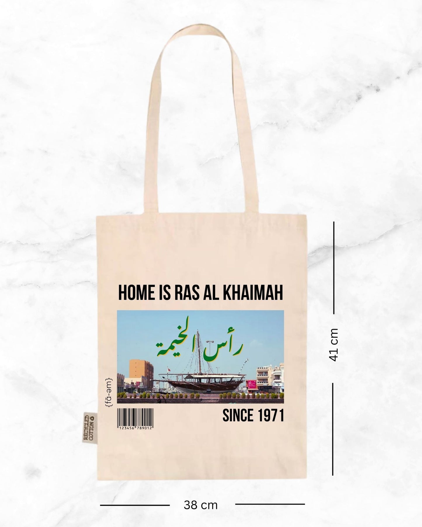 Home is RAK Tote Bag- White - Faem