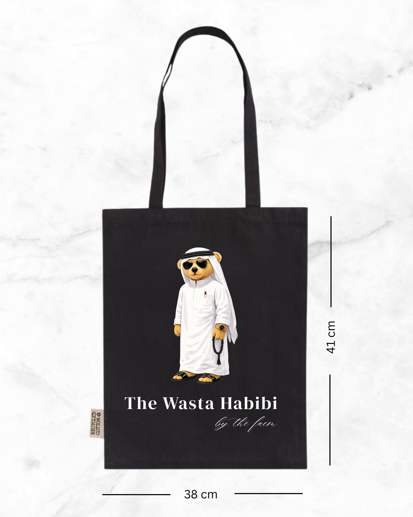 The Wasta Habibi - Tote Bag - Black