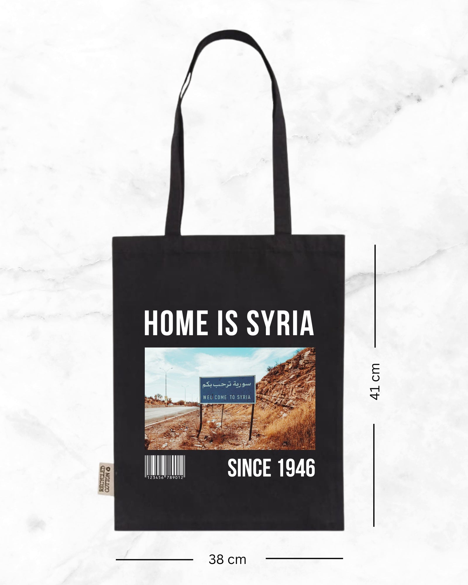 Home is Syria Tote Bag- Black - Faem