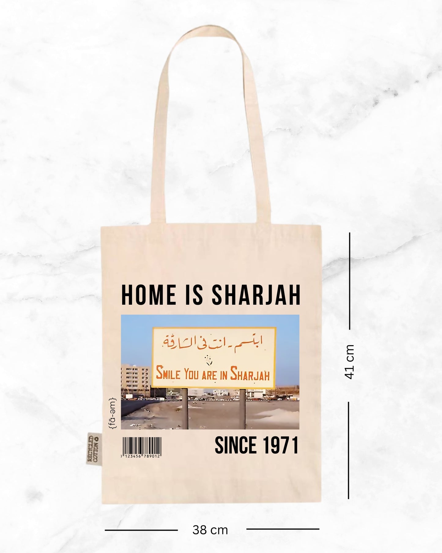 Home is Sharjah Tote Bag- White - Faem