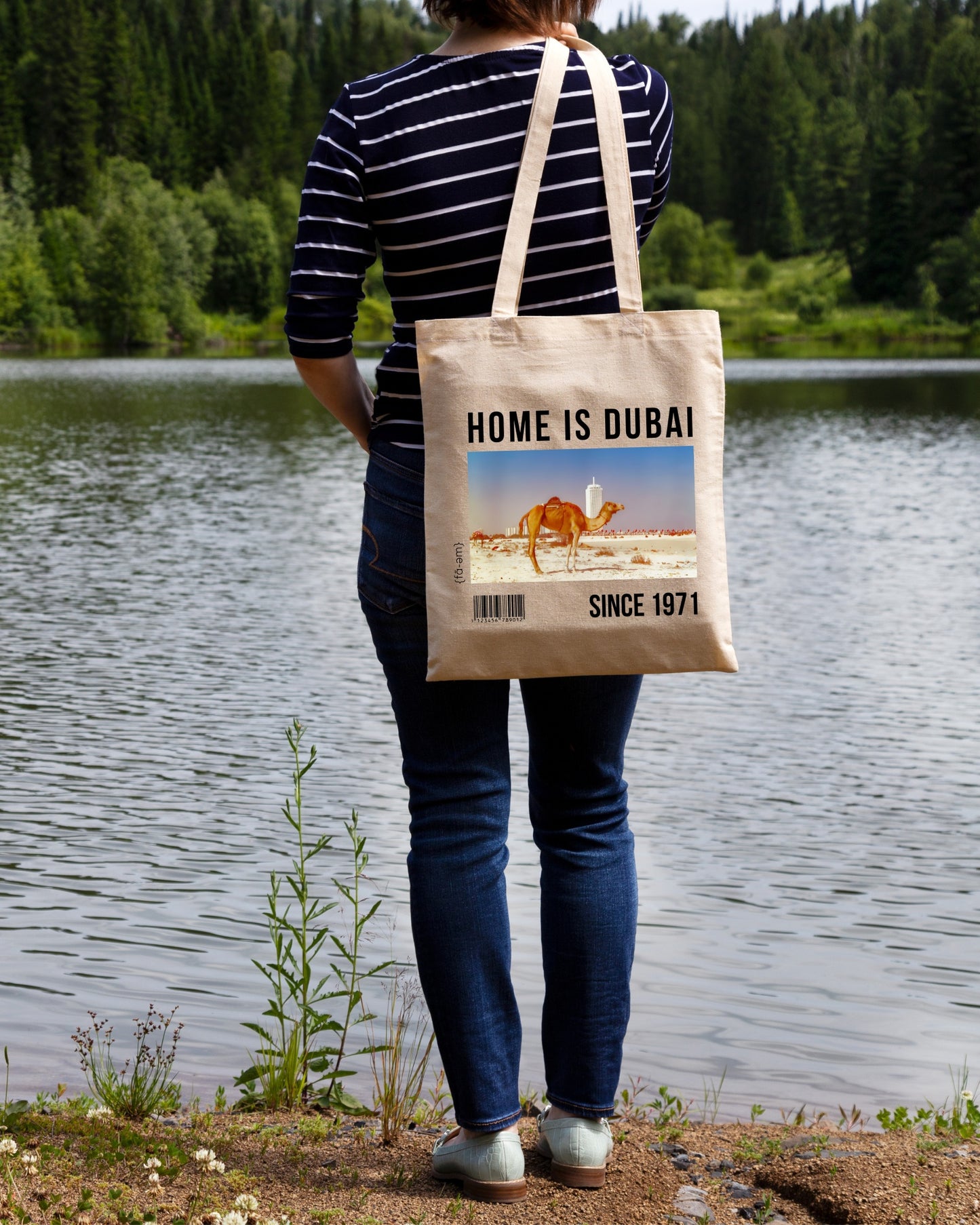 Home is Dubai Tote Bag- White