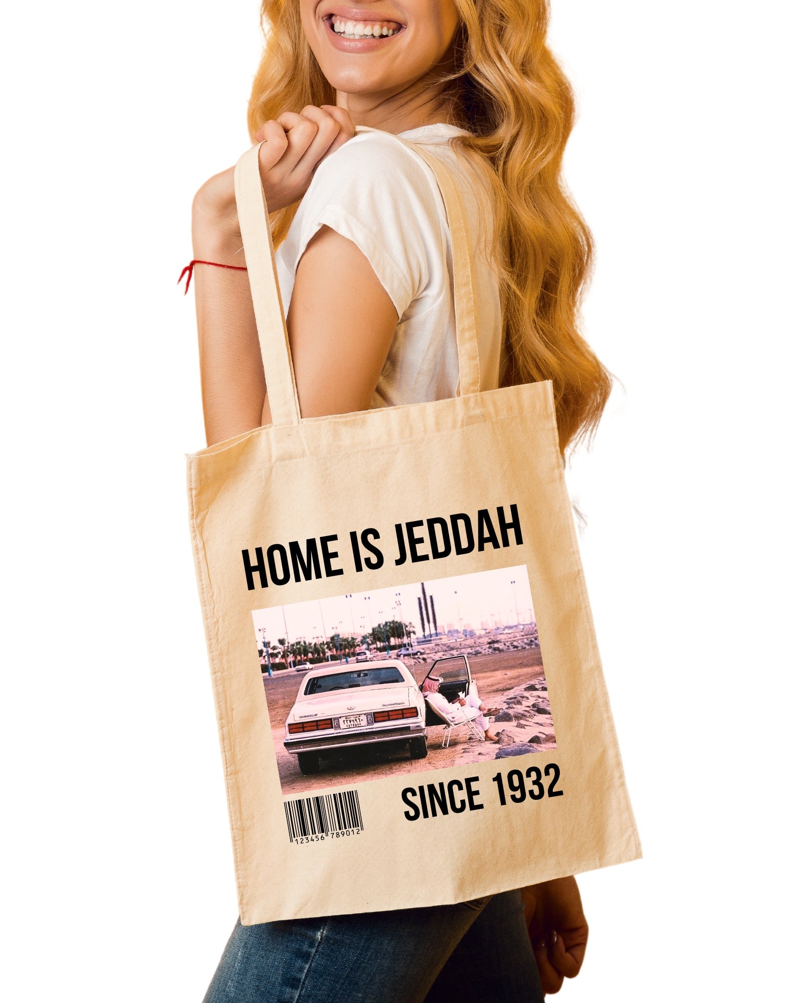 Home is Jeddah Tote Bag- White - Faem