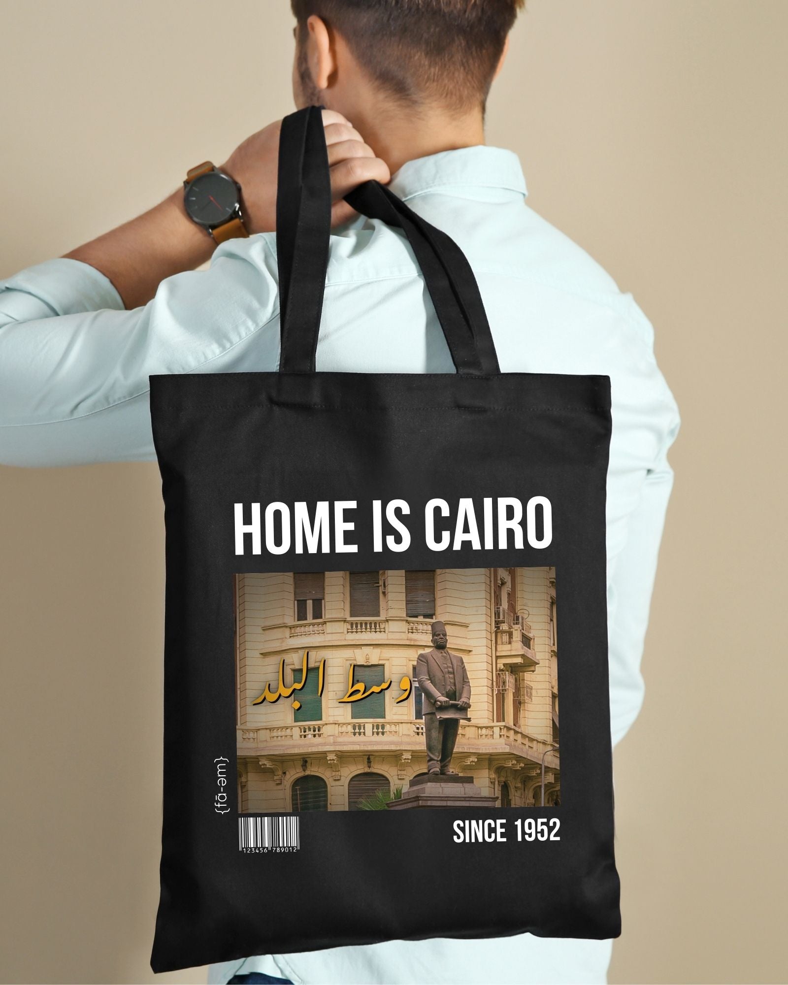 Home is Cairo Tote bag-Black - Faem