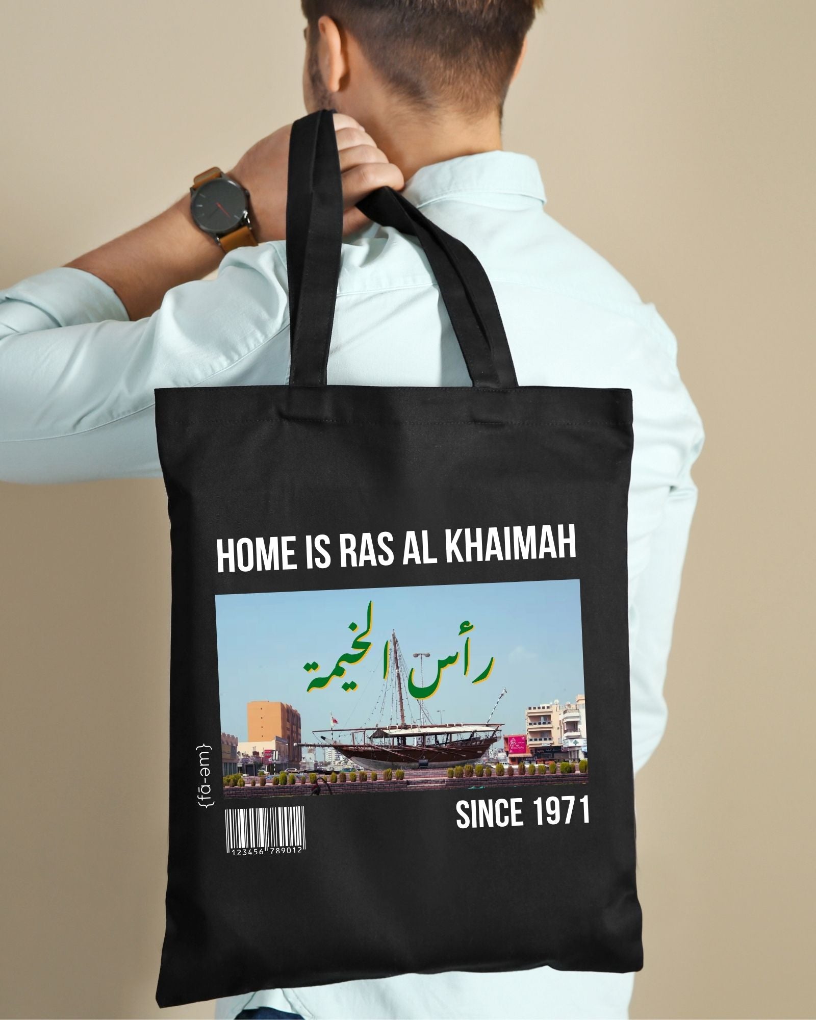Home is RAK Tote Bag- Black - Faem