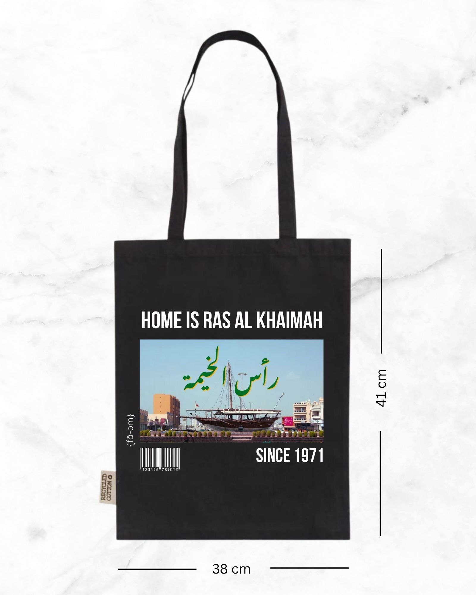 Home is RAK Tote Bag- Black - Faem